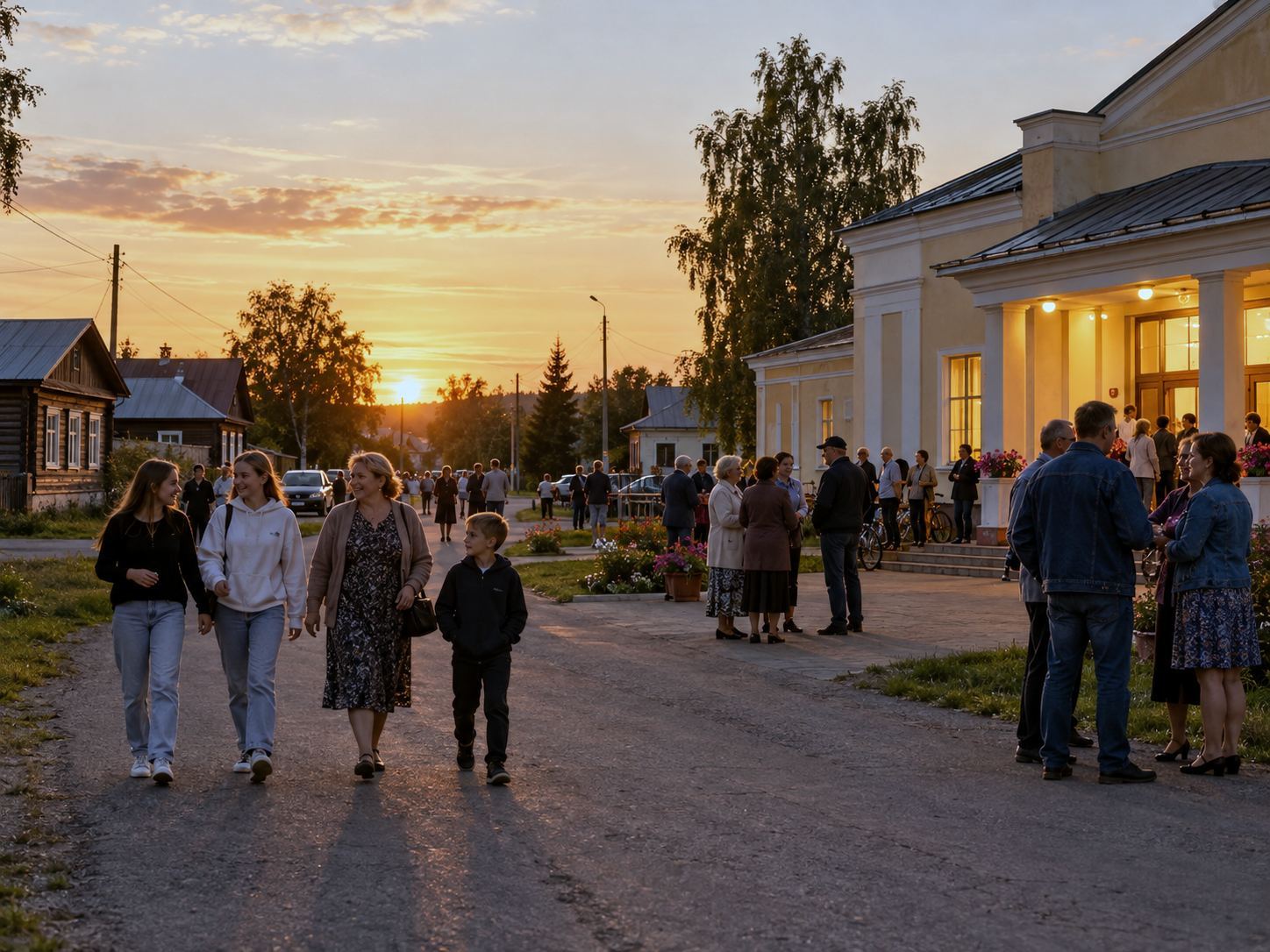 Вечер у сельского дома культуры
